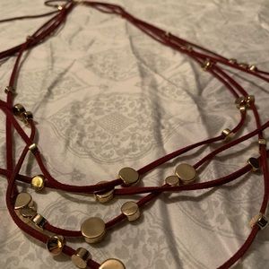 Long maroon necklace